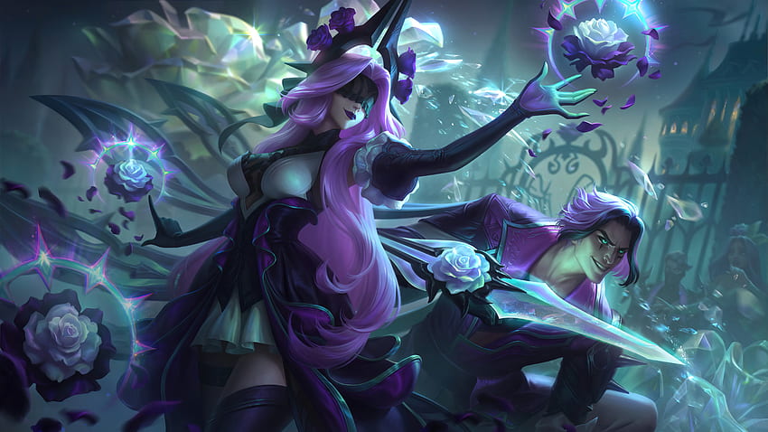 Withered-Rose-Syndra Resolution, Withered, Syndra, LOL, Rose HD wallpaper