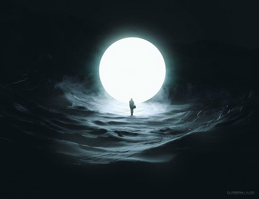 Bulan, Gelap, Bayangan Hitam, Kegelapan, Bola, Cahaya Wallpaper HD