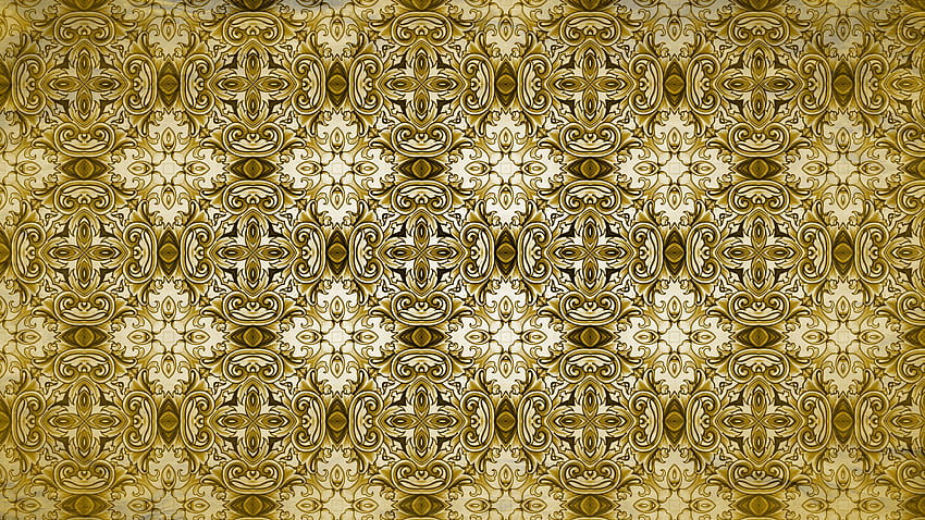 ゴールド ヴィンテージ装飾的な花のシームレスなパターン デザイン 高画質の壁紙