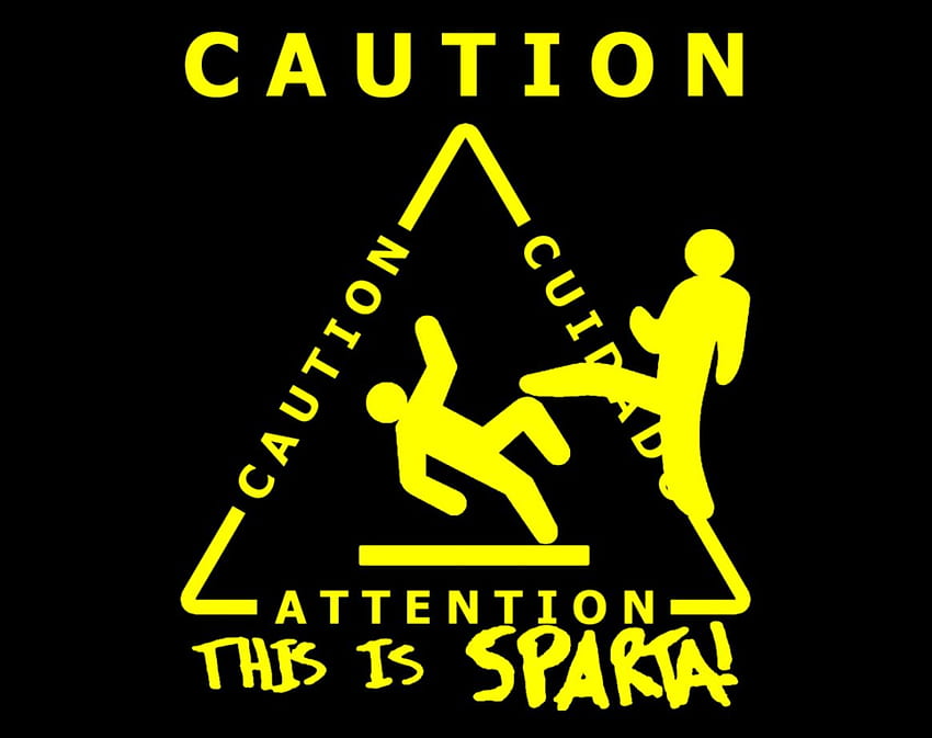 Caution Sign This Is Sparta . Best Beach HD wallpaper
