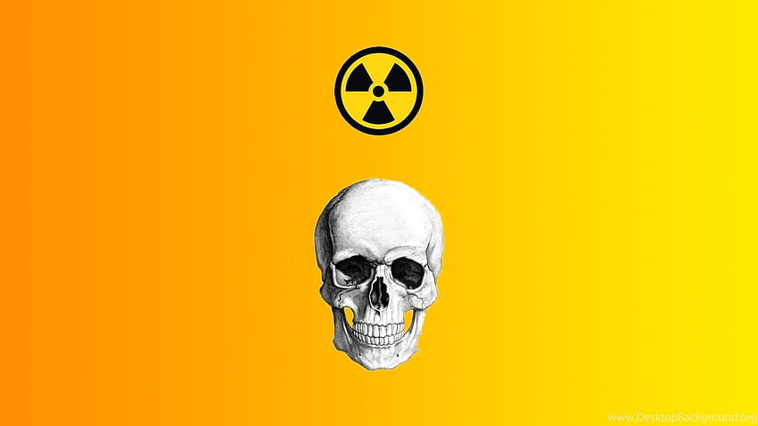 Skull And Radioactive Danger Sign And . Background HD wallpaper