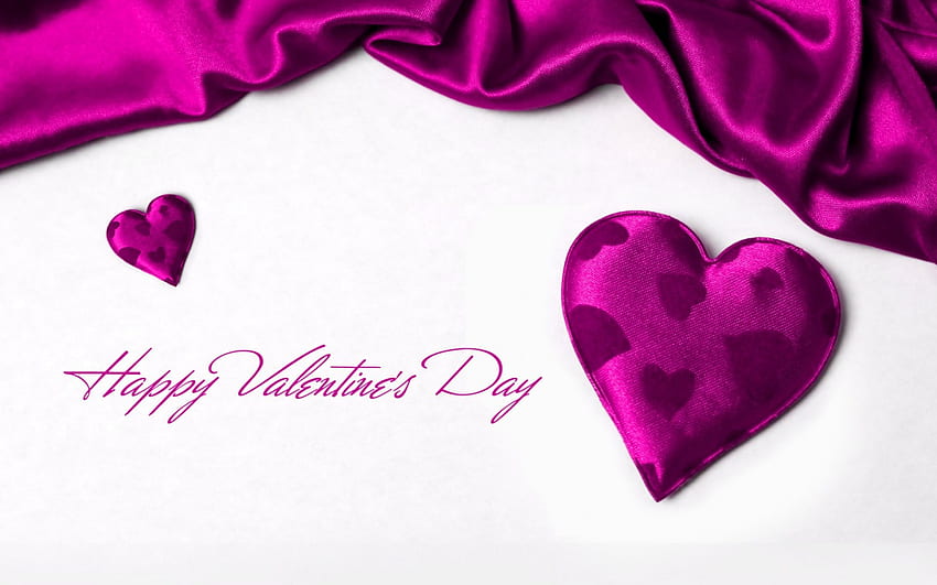 Happy Valentine's Day, Valentine, purple, Valentines Day, Happy Valentines Day, Valentines, hearts, heart, silk HD wallpaper