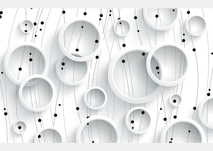 3D Circle, Black and White Circle HD wallpaper