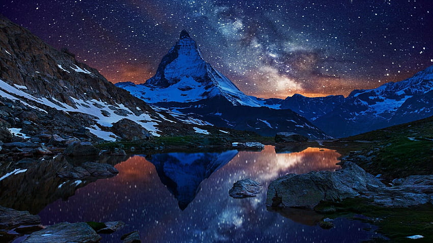 Milky Way Over Matterhorn (Switzerland) . Studio, Milky Way Mountain HD wallpaper