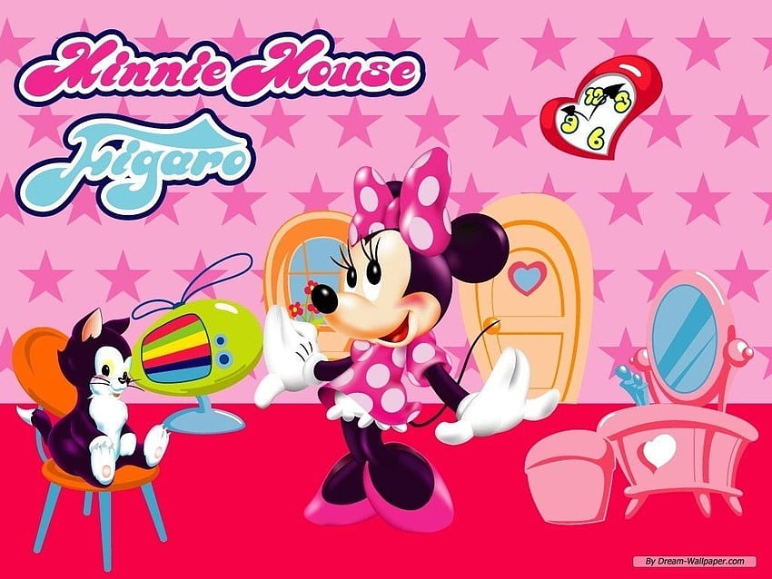 minnie mouse Minnie Mouse and Figaro, Glitter Minnie Mouse HD wallpaper