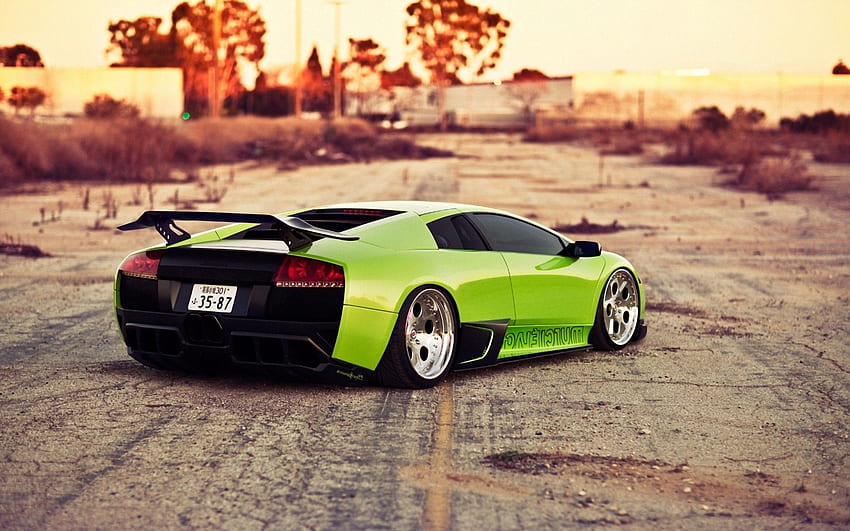 The Slammed Green Lambo , Slammed Green Lambo HD wallpaper | Pxfuel