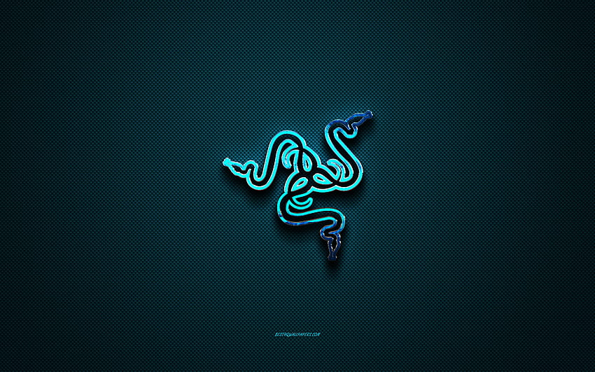 Logo blu Razer, arte blu creativa, emblema Razer, blu scuro, Razer, logo, marchi, logo Razer Sfondo HD