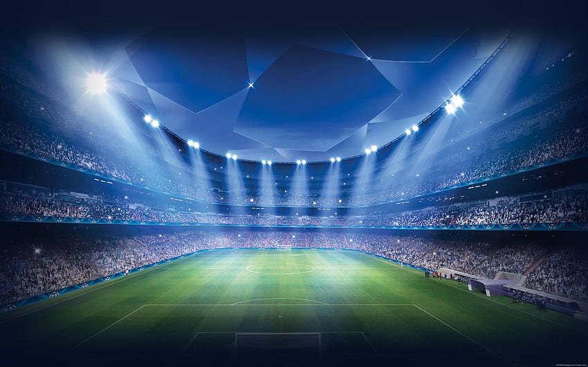 Stadion piłkarski oświetla duże sporty, tło, downl. Fondos de pantalla real madrid, Estadio de futbol, ​​Papel tapiz deportivo, Football Lights Tapeta HD