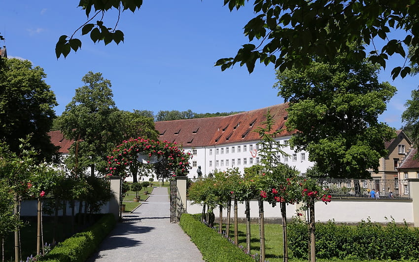 Monastery in Germany, garden, monastery, Germany, walkway HD wallpaper ...