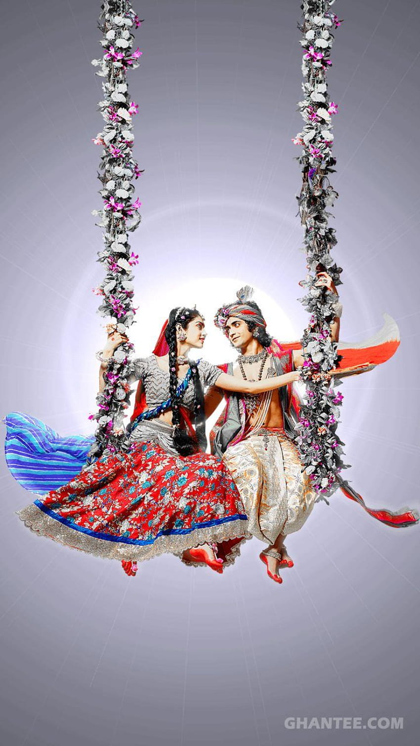 Krishna Bhagwan Mobile, Radha Krishna Schaukel HD-Handy-Hintergrundbild