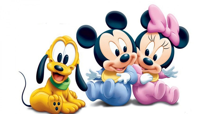 Mickey Mouse Pluto y Minnie Mouse como bebés Disney, Dibujos animados de Disney fondo de pantalla