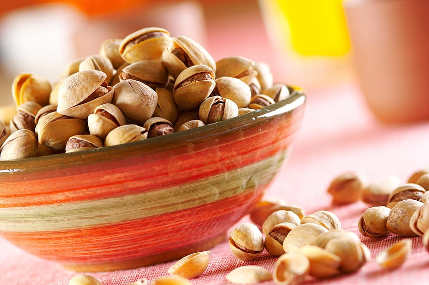 Food, Nuts, Table, Plate, Pistachios HD wallpaper
