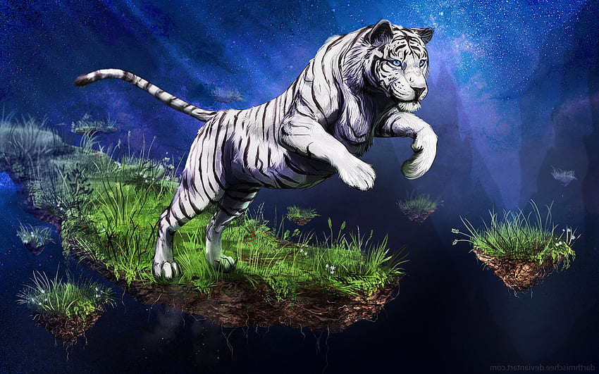 Anime Weißer Tiger, Eistiger HD-Hintergrundbild