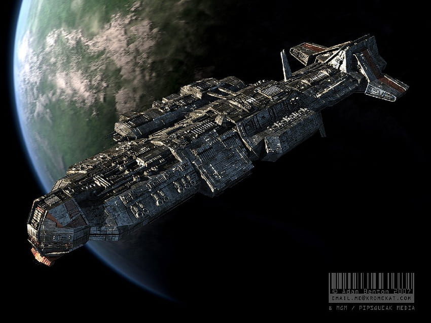 kapal di orbit, kapal luar angkasa, planet, scifi, mengorbit Wallpaper HD