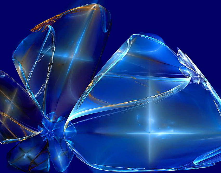 แจกัน สีฟ้า ดีไซน์ คริสตัล แสง แจกัน แก้ว ความงาม วอลล์เปเปอร์ HD