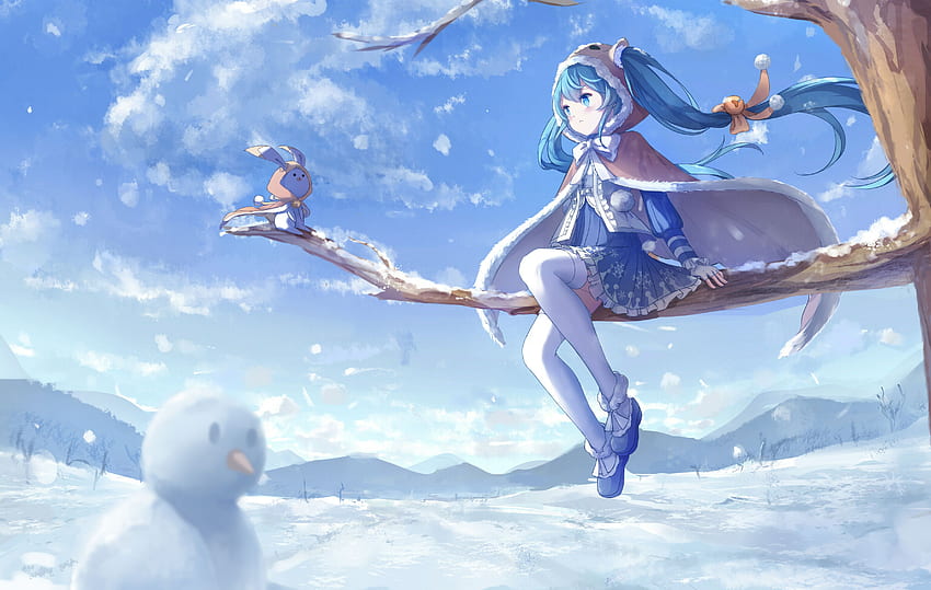 Snow Miku HD wallpaper