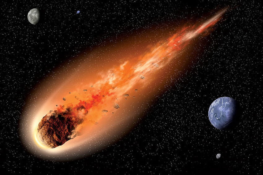 астероид, космос, голям, червен HD тапет