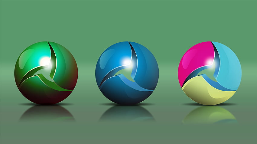 Esfera, Reflexão, 3D, Forma, Formas, Bolas, Esferas papel de parede HD