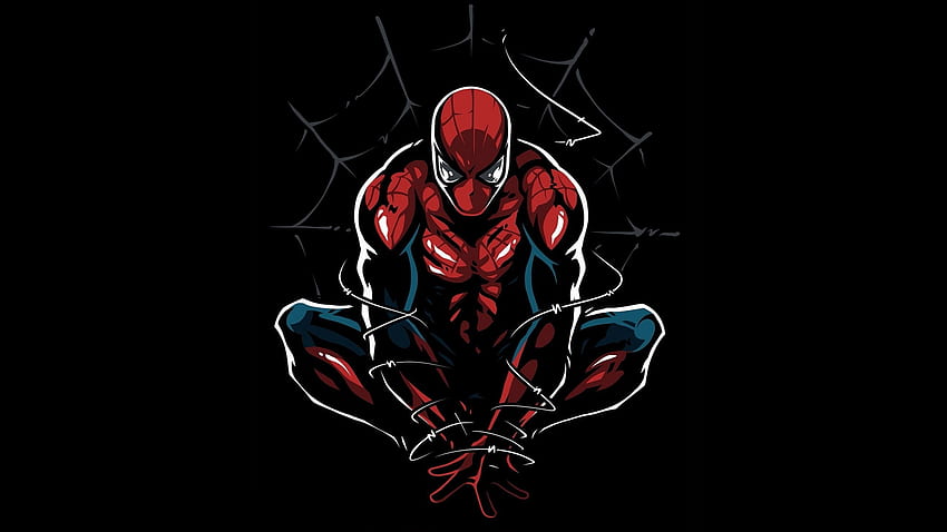 Spider-Man, sieć, minimalny, podwójny szeroki, tło, 15062, podwójny Spider-Man Tapeta HD