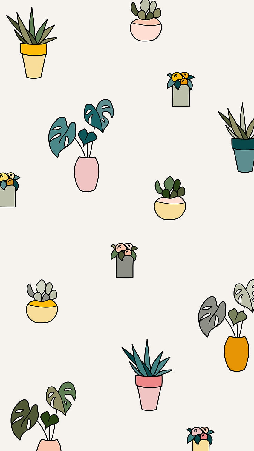 My May Flowers: a daily drawing challenge. Potted plants, monstera, Aesthetic Flowers Cartoons HD phone wallpaper