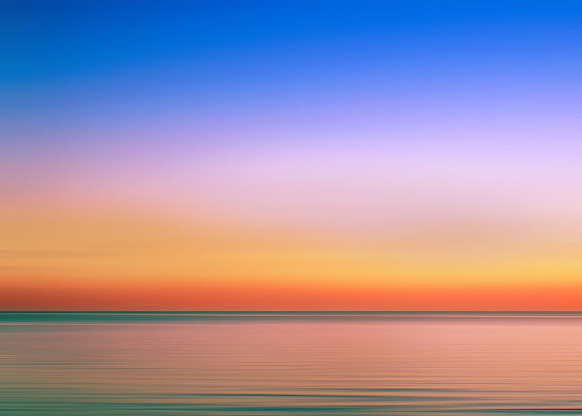 Sunset, Sky, Sea, Horizon, Minimalism HD wallpaper