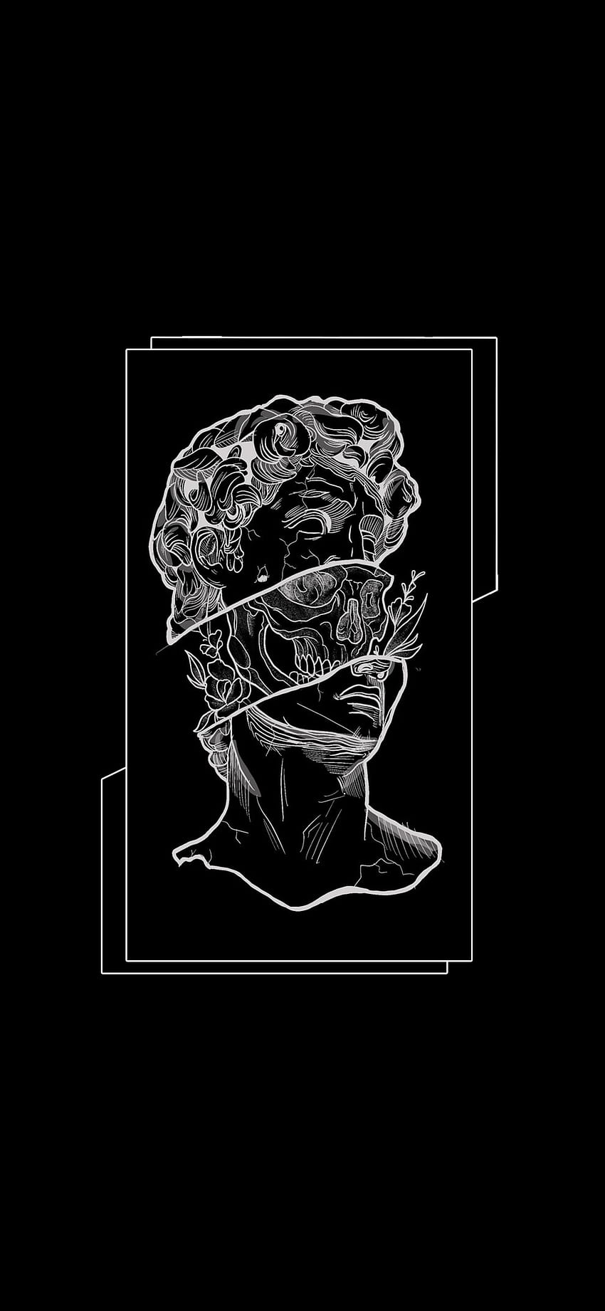 Tête de David, caracolis, escultura, caveira, sculpture, crâne, cabeça Fond d'écran de téléphone HD