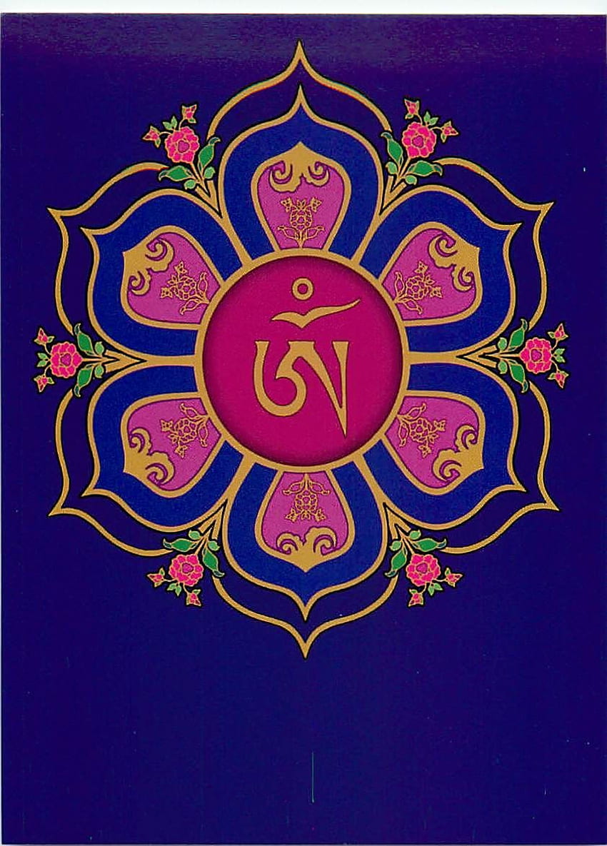 Simbolo Om tibetano nel buddismo del mandala del trono del loto Finalmente un loto a sei petali con cui posso lavorare!. Mandala tibetano, arte buddista, mandala Sfondo del telefono HD