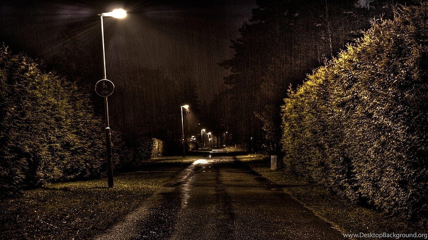 Rainy Night, Dark Rain Street HD wallpaper
