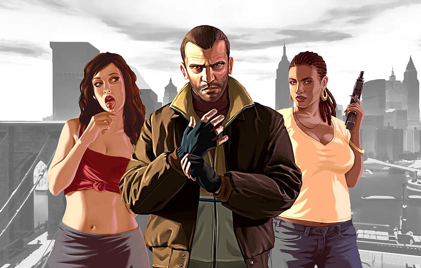 game, 2008, kejahatan, GTA, GTA 4, Niko Bellic, Game Rockstar, Grand Theft Auto IV untuk , bagian игры Wallpaper HD