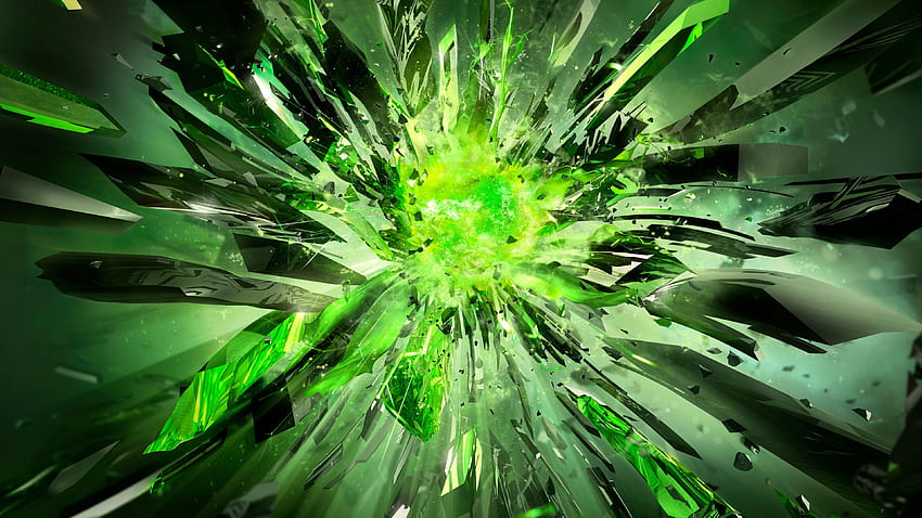 Crystals Debris Explosion Light HD wallpaper