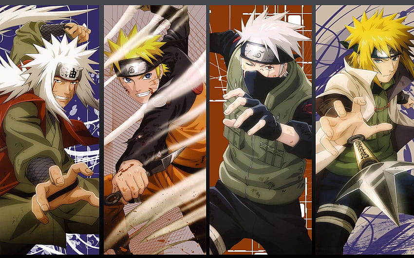 Cuatro personajes de Naruto digitales, Naruto Shippuuden, Todos los personajes de Naruto fondo de pantalla