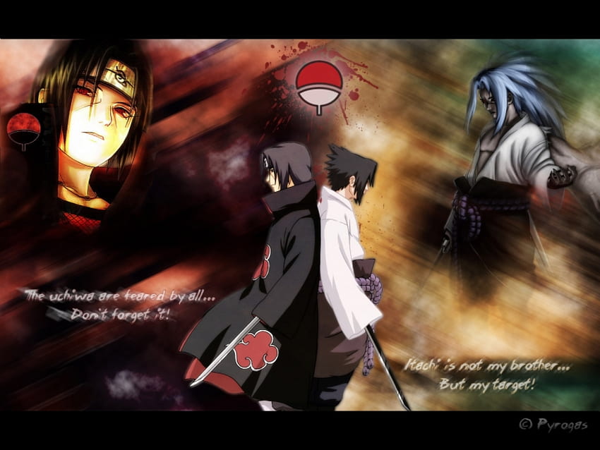 Itachi and Sasuke, good, anime, dark, boys HD wallpaper