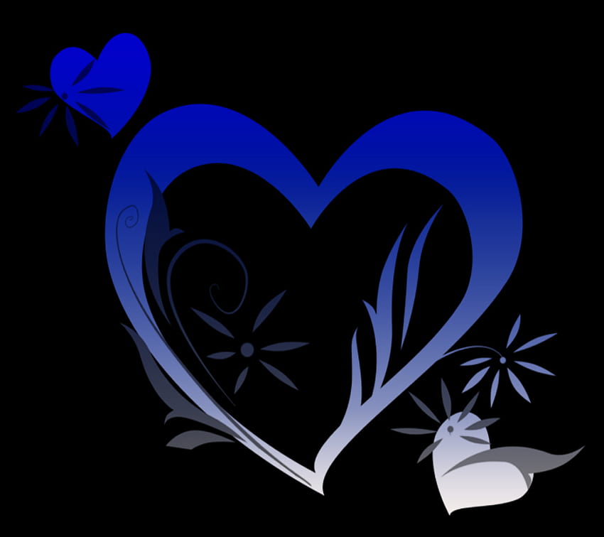 Royal Blue Hearts, love, hearts, royal blue, colour, beauty HD wallpaper