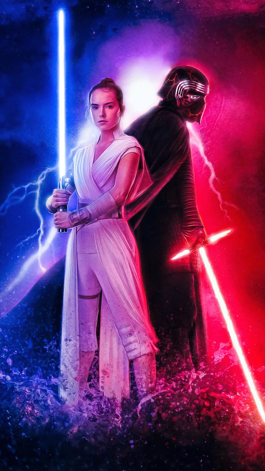 Star Wars The Rise of Skywalker, 포스터, Rey, Kylo Ren, 전화, , 배경 및 . 모카 HD 전화 배경 화면