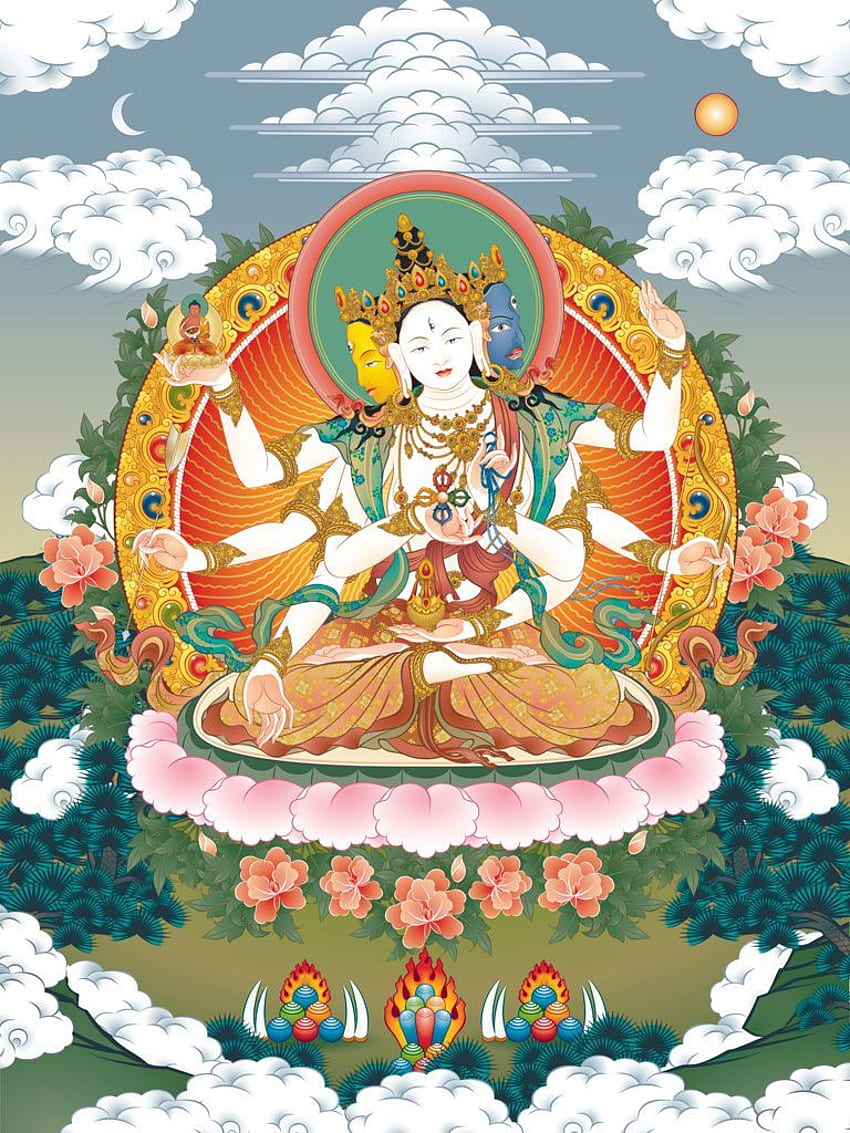 Usnisa Vijaya │ 尊勝佛母. Art du bouddhisme, Art bouddhiste, Art de Bouddha, Bouddhisme tibétain Fond d'écran de téléphone HD