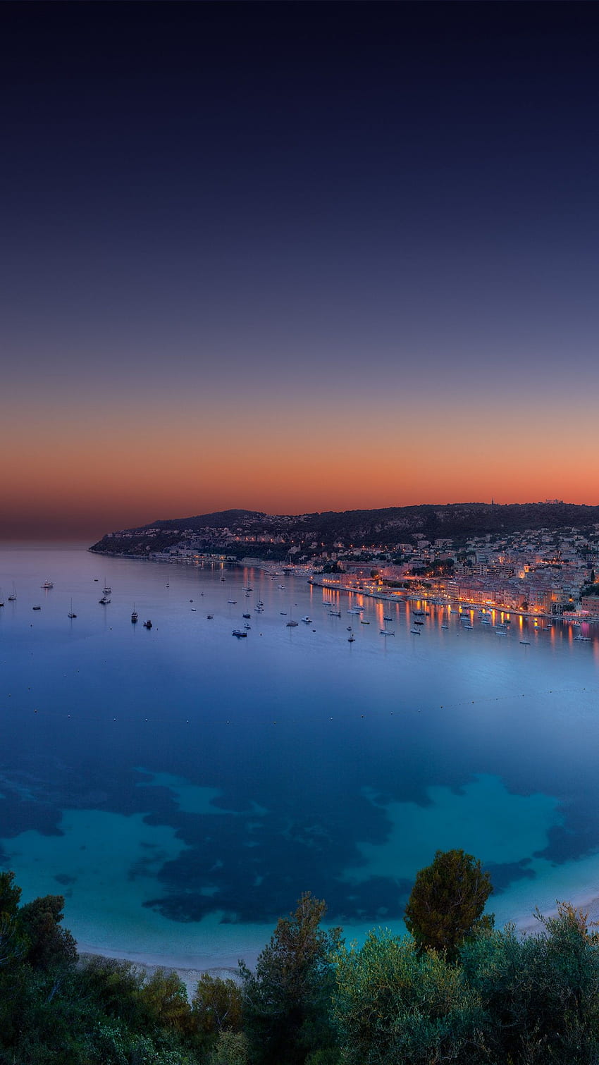 Monako, , , Costa Azzurra, notte, tramonto Sfondo del telefono HD