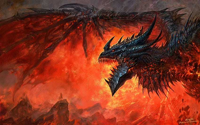 Deathwing background, Dragon World HD wallpaper