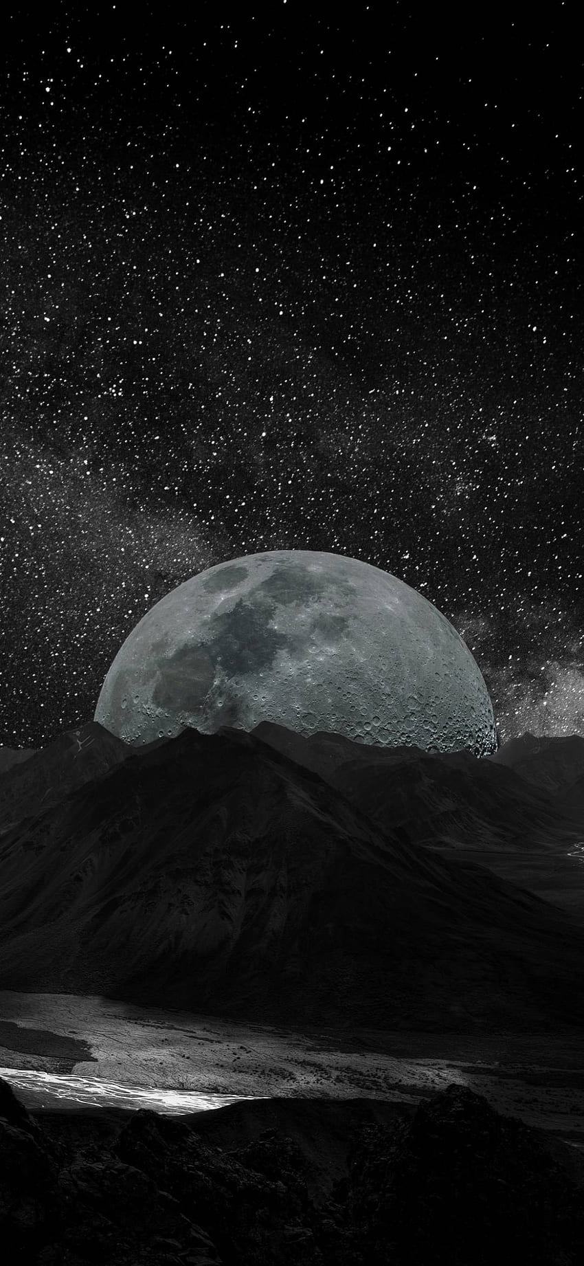 iPhone . Луна, Природа, Небе, Астрономически обект, Черно, Черна Вселена HD тапет за телефон
