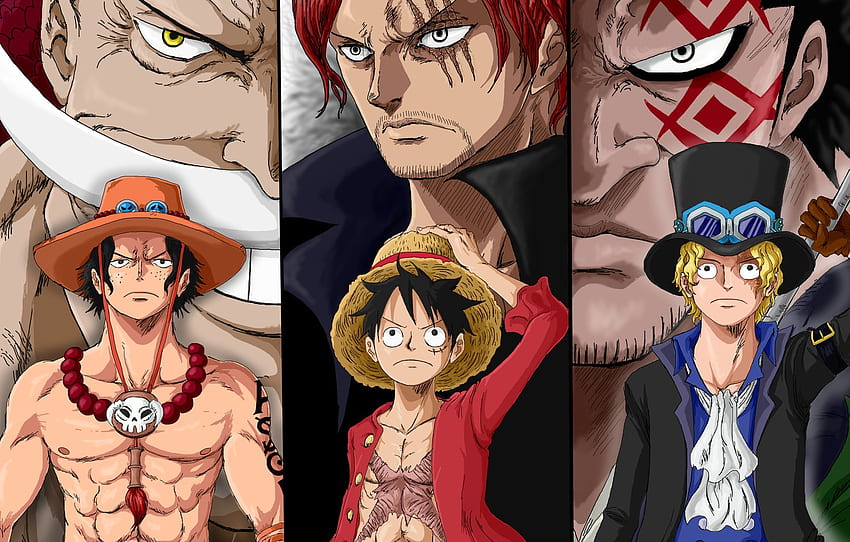 720P 무료 다운로드 | Sake, 원피스, 해적, 모자, 애니메이션 - One Piece Ace Luffy Sabo, Red ...