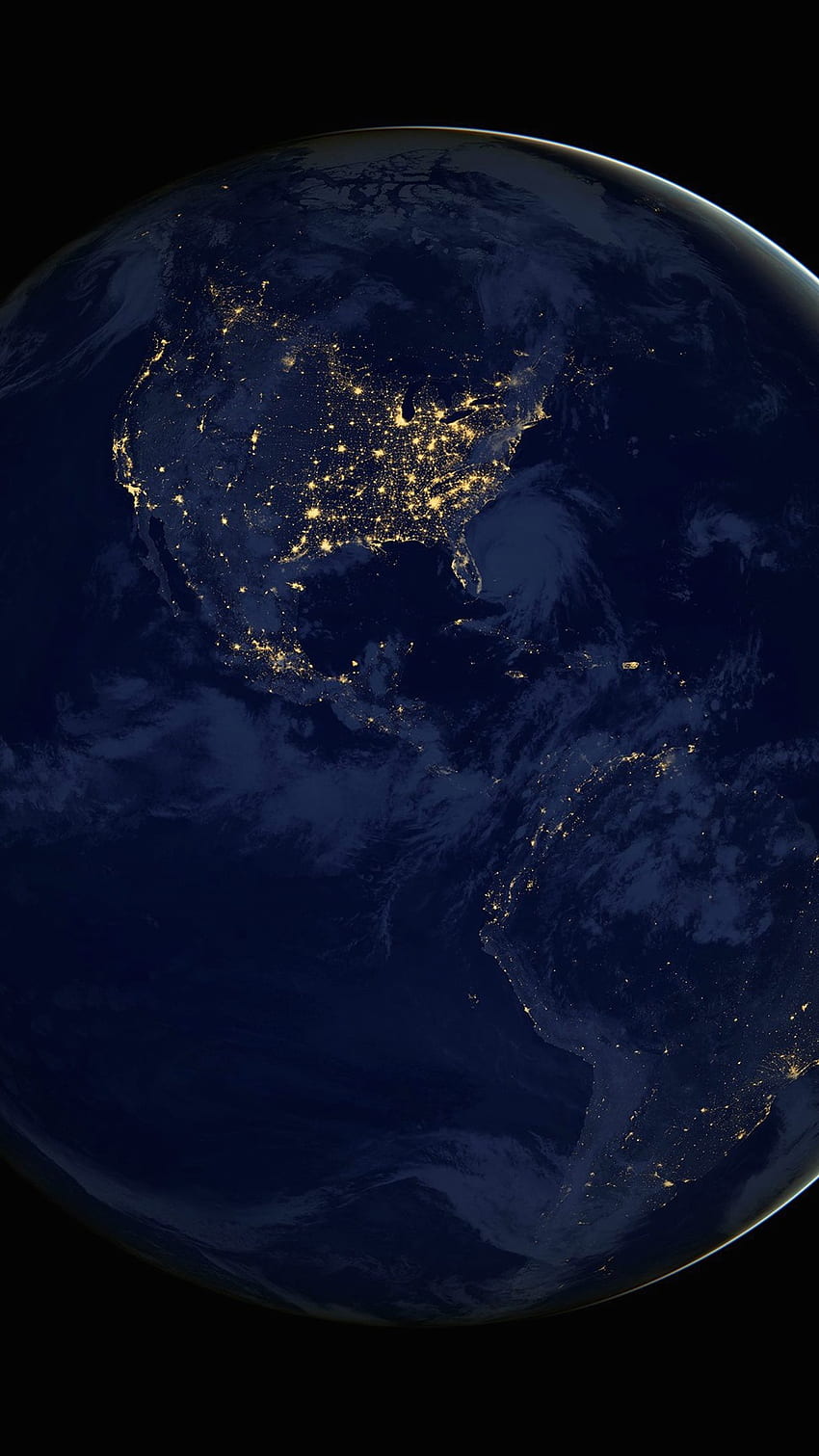 Terre, Planète, Continents, Nuit, Lumières IPhone 8 7 6 6S Plus , Arrière-plan, , , iPhone Globe Fond d'écran de téléphone HD
