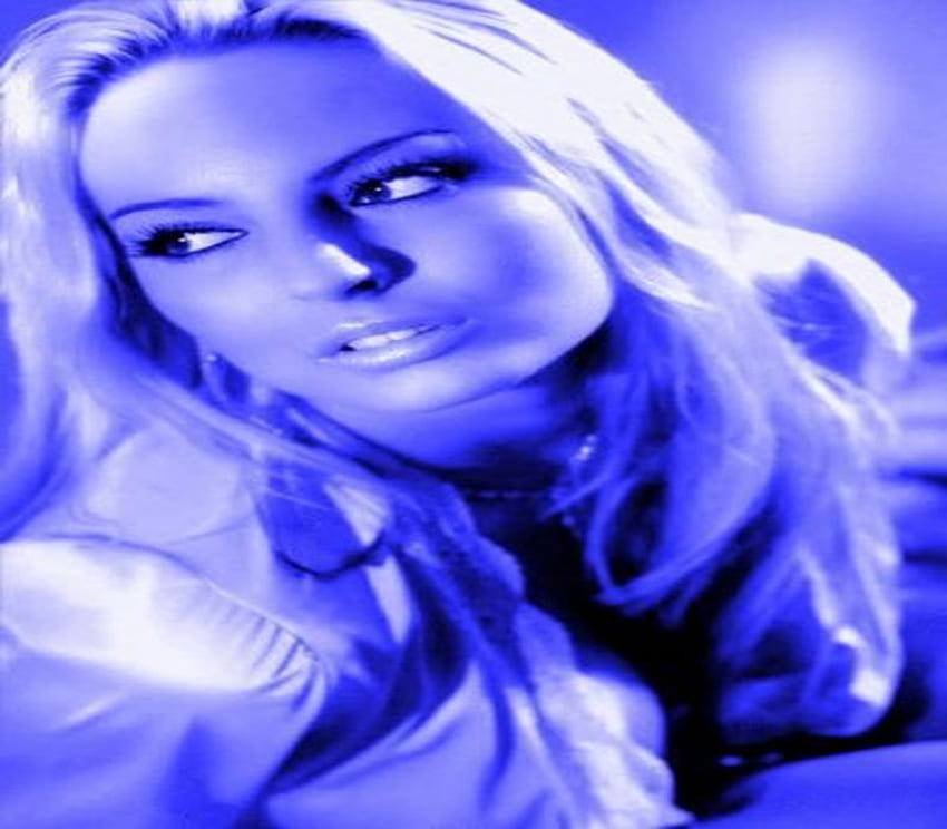 สีน้ำเงิน ความคิด ผู้หญิง ความงาม วอลล์เปเปอร์ HD