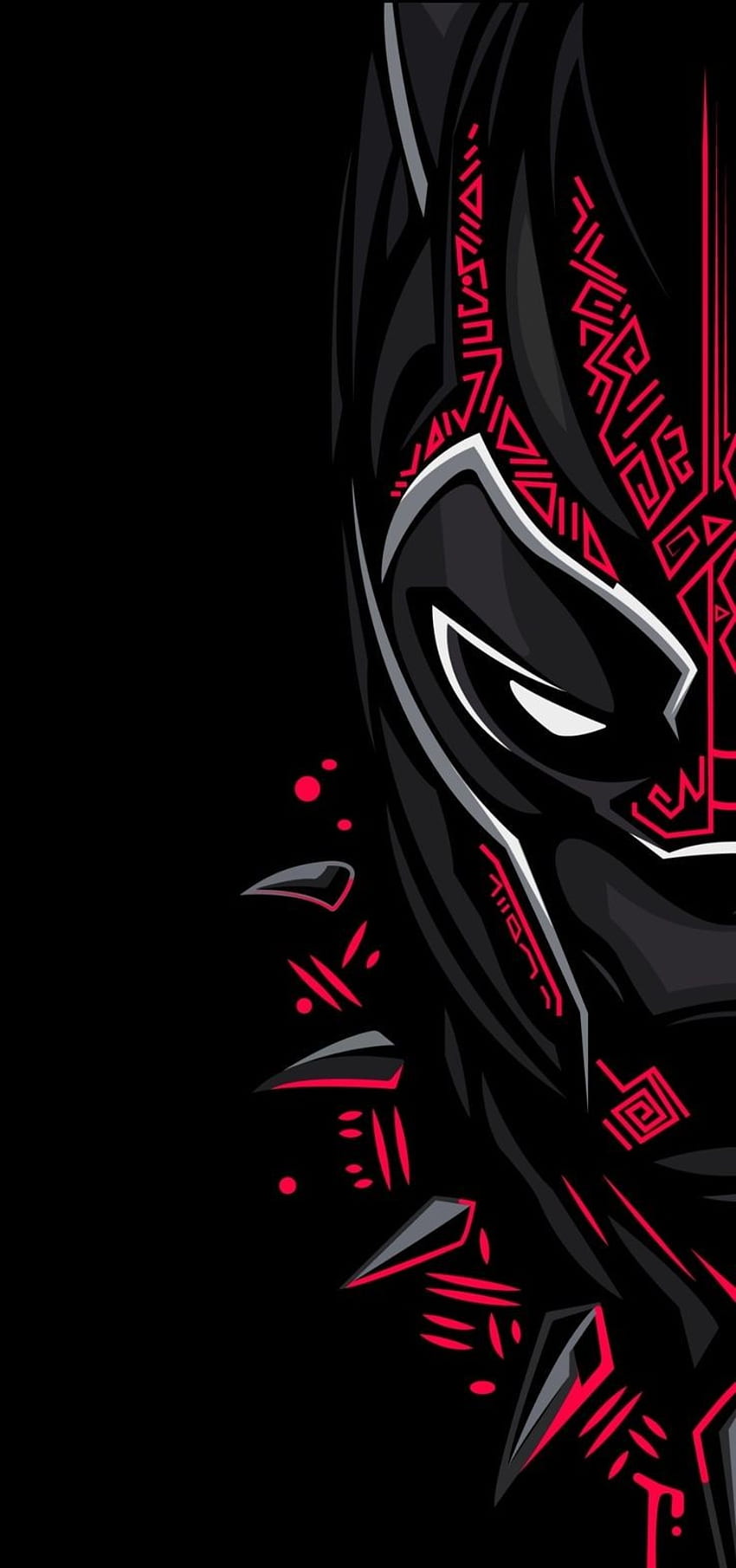 Black Panther Wallpaper 4K Purple background Minimal art 3383