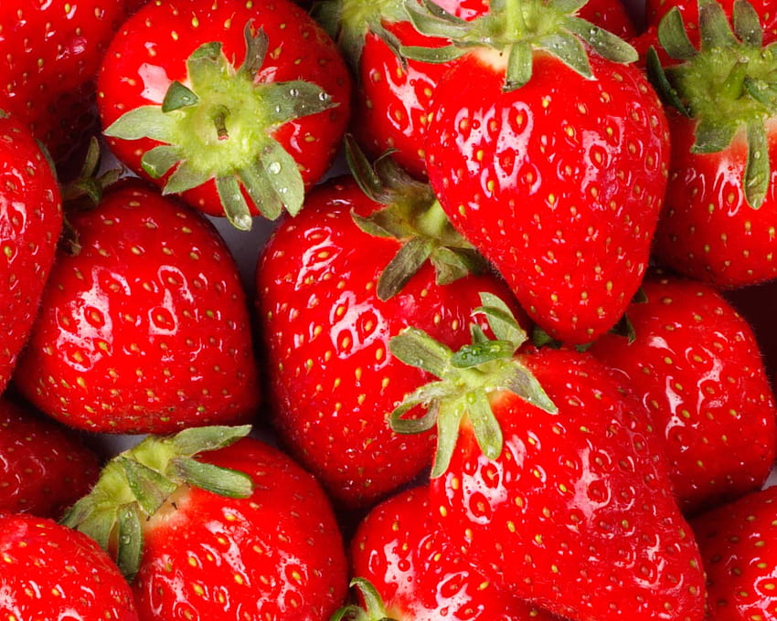 Wand aus Erdbeeren, Erdbeeren, rot, Obst, Natur HD-Hintergrundbild