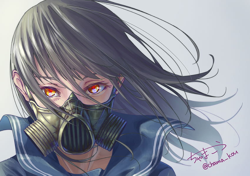 Anime Original Girl With Mask, Anime, , , Background y Masked Girl fondo de pantalla