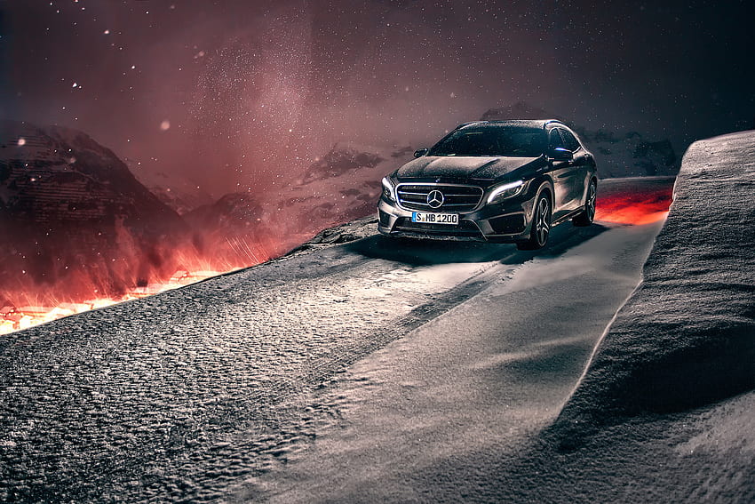 Winter, Schnee, Autos, Konzept, Mercedes-Benz, Crossover, Gla HD-Hintergrundbild