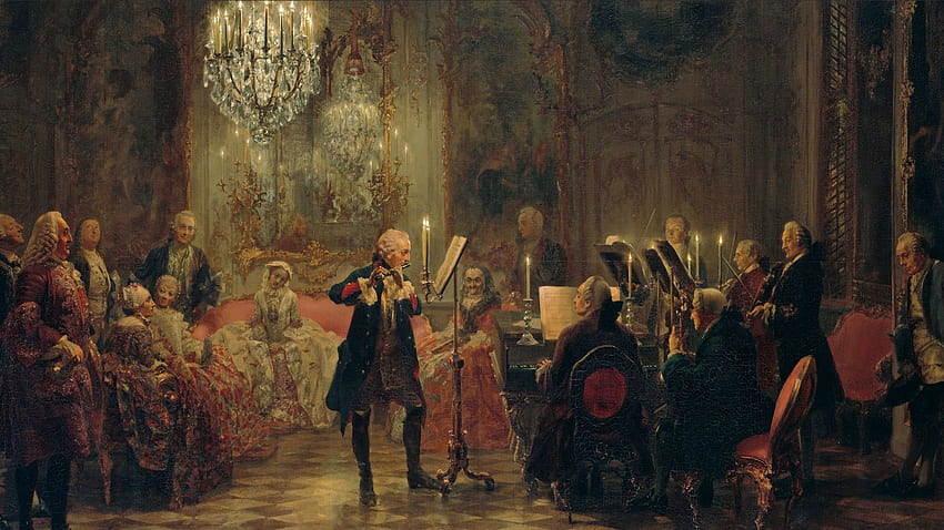 Frederick the Great The Flute Concert of Sanssouci Menzel Painting Flute Victorian Concert ., Victorian Art HD wallpaper