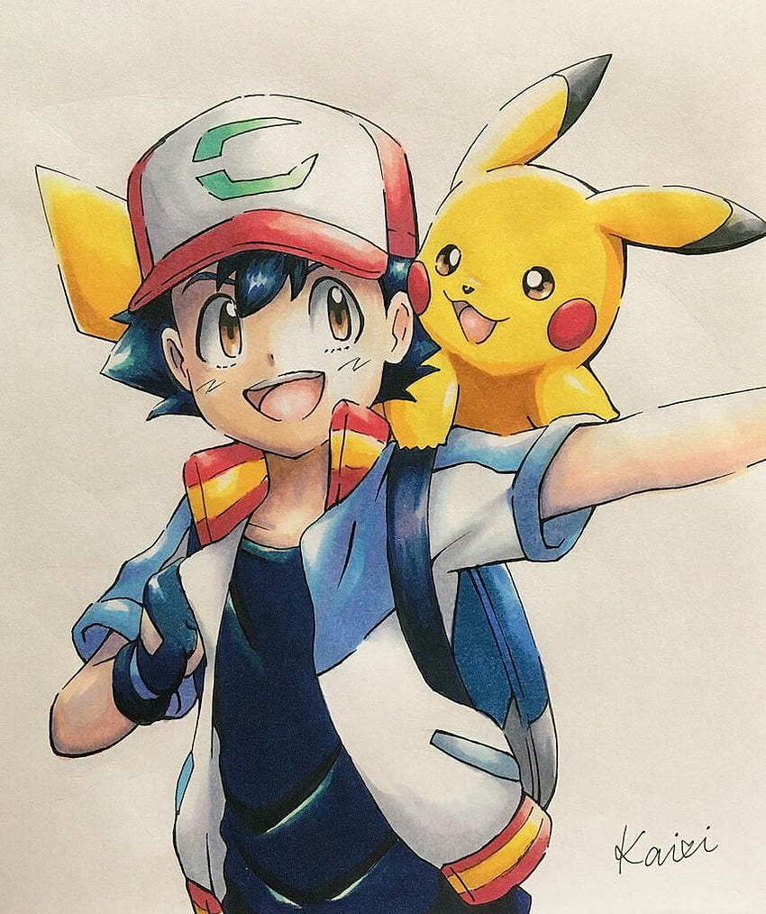 Ash and Pikachu drawing | Pokémon Amino
