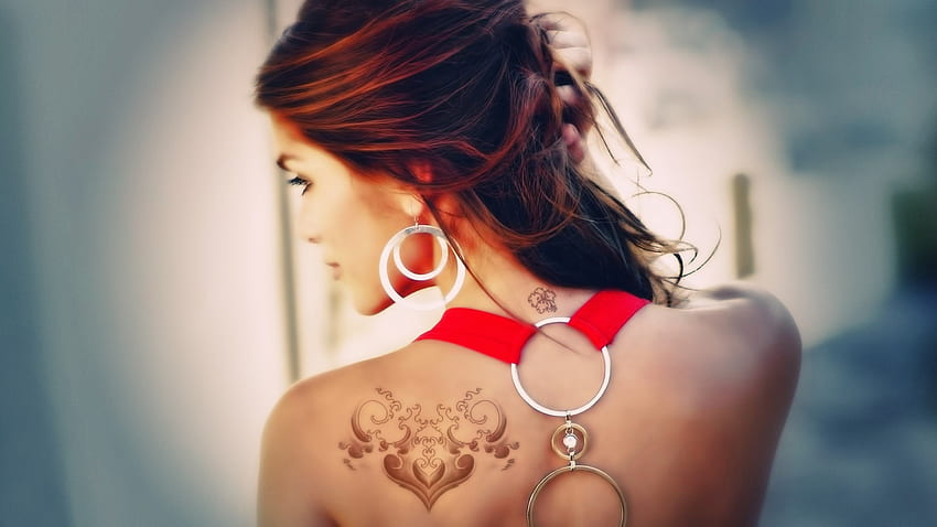 Redhead Girl Back Tattoo and Stock . Visual Cocaine HD wallpaper