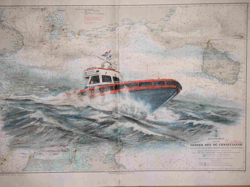 De Redder, лодка, вълни, действие, морска карта, спасяване, червено HD тапет