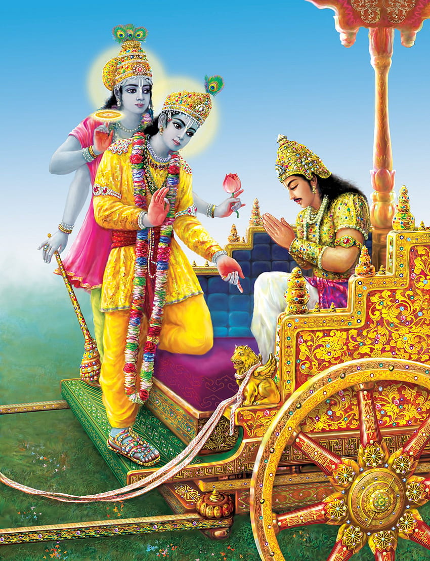 Bhagavad Gita Art Gallery-Planche 32 : Enfin Krishna montra Arjuna Fond d'écran de téléphone HD